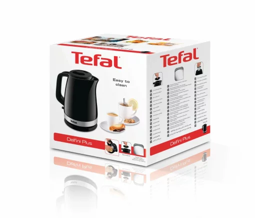 Електрочайник Tefal Delfini 1.5л, пластик, сріблясто-чорний
