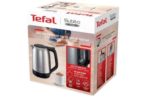 Електрочайник Tefal Subito 1.7л, нерж. сталь, чорний