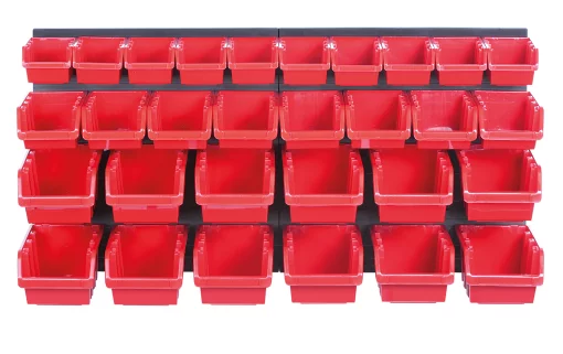 Панель підвісна з набором контейнерів для зберігання Kistenberg KOR3, 2 панелі 38.6х1.8х39см, 30 контейнерів, пластик