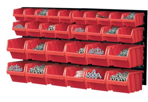 Панель підвісна з набором контейнерів для зберігання Kistenberg KOR3, 2 панелі 38.6х1.8х39см, 30 контейнерів, пластик