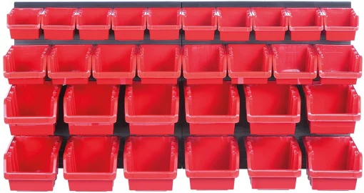 Панель підвісна з набором контейнерів для зберігання Kistenberg KOR3, 2 панелі 38.6х1.8х39см, 30 контейнерів, пластик