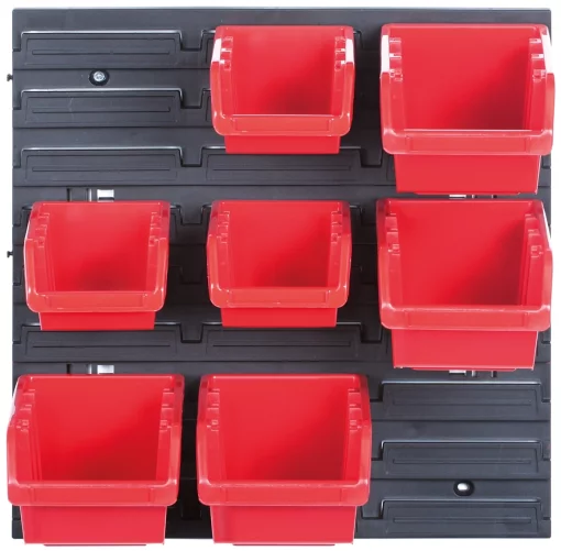 Панель підвісна з набором контейнерів для зберігання Kistenberg KOR5, панель 38.6х1.8х39см, 7 контейнерів, пластик