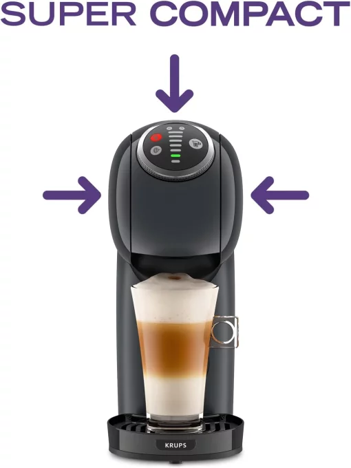 Кавоварка Krups капсульна Dolce Gusto Genio S Plus 0.8л, капсули, сенcорне керування, темно-сірий