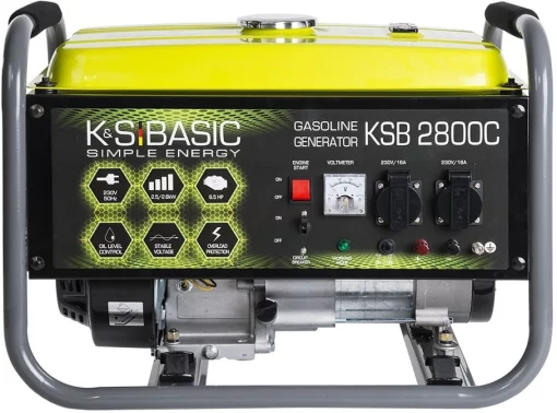 Генератор бензиновий Konner&Sohnen Basic KSB 2800C, 230В, 2.8кВт, ручний стартер, 36.6кг