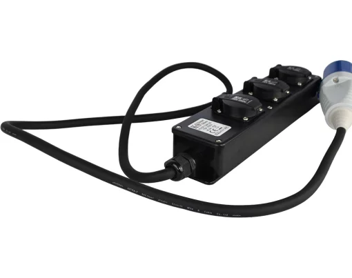 Подовжувач-адаптер мережевий Konner&Sohnen KS EX1.5M-3S, 5000Вт, 3x16А/250В, 3х5.5мм, IP44, 0.7кг, 1.5м, чорний