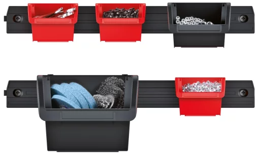 Панель підвісна з набором контейнерів для зберігання Kistenberg KST16, 5 панелей 38.6х0.8х4.3см, 16 контейнерів, пластик