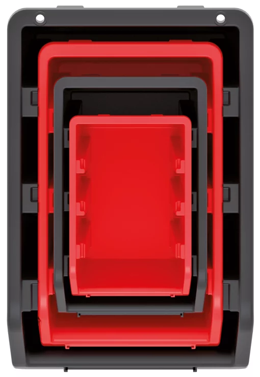 Панель підвісна з набором контейнерів для зберігання Kistenberg KST16, 5 панелей 38.6х0.8х4.3см, 16 контейнерів, пластик