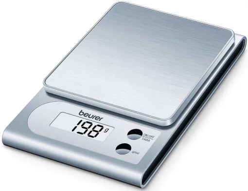 Ваги Beurer кухонні, 3кг, СR2032x1 в комплекті, метал, сірий