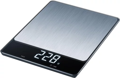 Ваги Beurer кухонні, 15кг, сенс. керування, АААx4  в комплекті, скло, нержавіюча сталь
