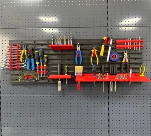 Панель підвісна з набором гачків та полиць Kistenberg KS_kit14, 2 панелі 57.6х1.8х39см, 20 гічків, 3 полиці, пластик