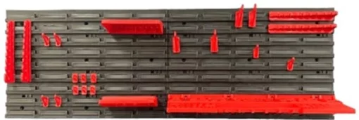 Панель підвісна з набором гачків та полиць Kistenberg KS_kit14, 2 панелі 57.6х1.8х39см, 20 гічків, 3 полиці, пластик