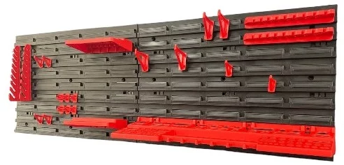 Панель підвісна з набором гачків та полиць Kistenberg KS_kit14, 2 панелі 57.6х1.8х39см, 20 гічків, 3 полиці, пластик