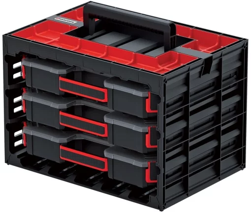 Набір органайзерів Kistenberg TAGER CAS, 3 слота по 12 перегородок, 41.5х29х29см, пластик