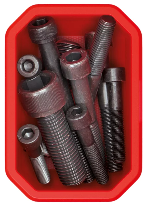 Набір контейнерів для зберігання Kistenberg TITAN, 11х7.5х26.3см, пластик, червоні та чорні 6шт