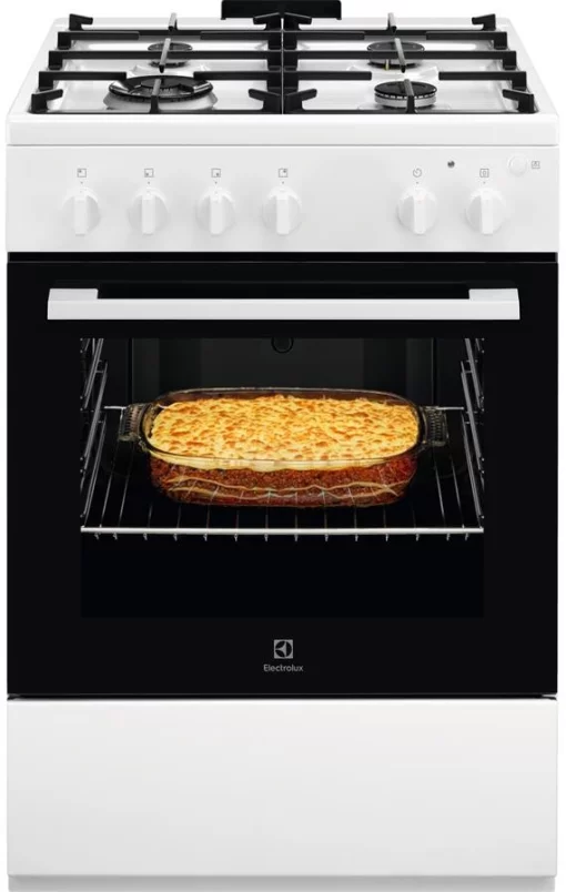 Плита Electrolux газова, 59л, 60x60см, чавун, білий