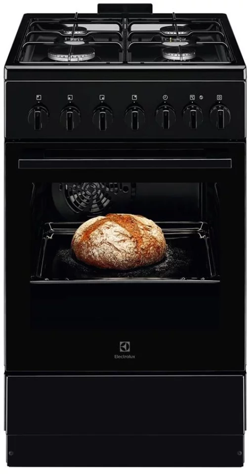 Плита Electrolux комбінована, 57л, 50x60см, конвекція, чорний