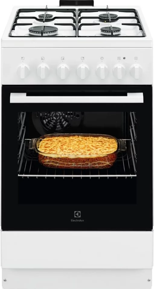 Плита Electrolux комбінована, 57л, 50x60см, конвекція, білий