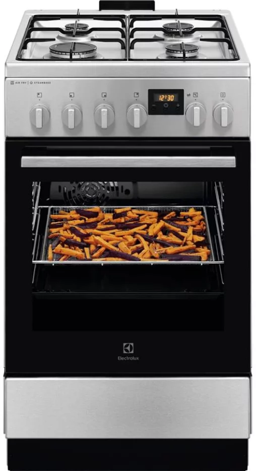 Плита Electrolux комбінована, 58л, 50x60см, дисплей, конвекція, пара, нерж