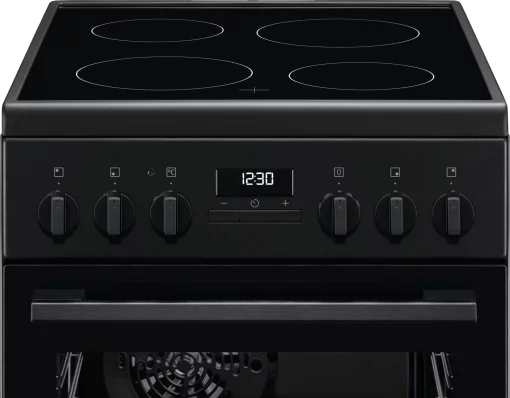 Плита Electrolux електрична склокерамічна, 57л, 50x60см, дисплей, конвекція, чорний матовий