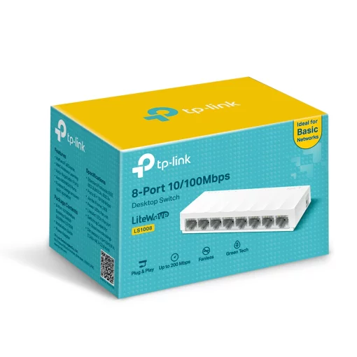 Комутатор TP-LINK LS1008 8xFE, Некерований