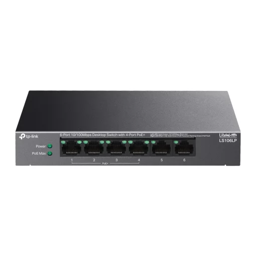 Комутатор TP-LINK LS106LP  6xFE (4xPoE), 41 Вт
