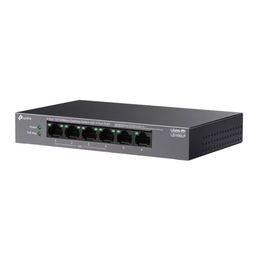 Комутатор TP-LINK LS106LP  6xFE (4xPoE), 41 Вт
