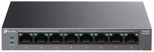 Комутатор TP-LINK  LS108GP  8xGE (8xPoE), 62 Вт