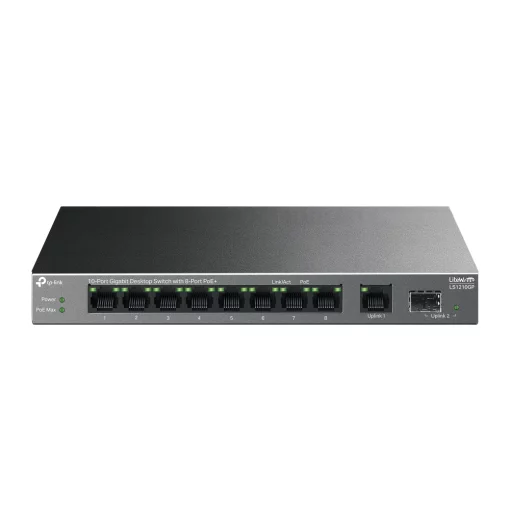 Комутатор TP-LINK LS1210GP  9xGE (8xPoE), 61 Вт, 1xSFP