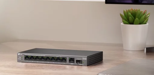 Комутатор TP-LINK LS1210GP  9xGE (8xPoE), 61 Вт, 1xSFP