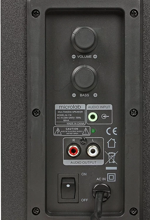 Акустична система MICROLAB M-110 2.1, 10W, mini-jack, чорний