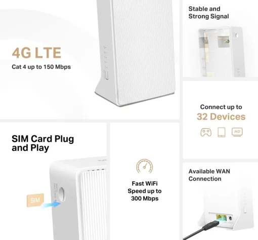 Маршрутизатор MERCUSYS MB110-4G N300, 4G/LTE, 1xFE LAN, 1xFE WAN