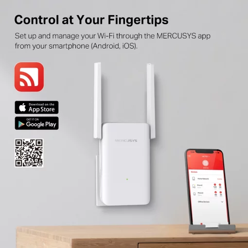 Розширювач покриття WiFi MERCUSYS ME70X AX1800, 1хGE LAN