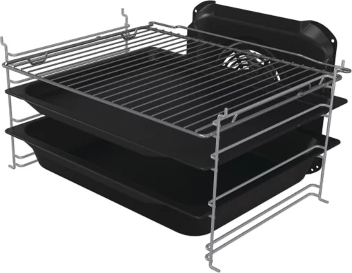 Плита Gorenje комбінована, 70л, 50x60см, дисплей, емальовані реш, програматор IconLed, кришка-метал, білий