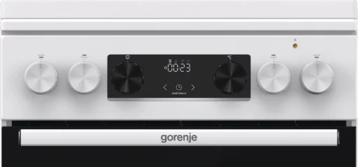Плита Gorenje комбінована, 70л, 50x60см, дисплей, емальовані реш, програматор IconLed, кришка-метал, білий