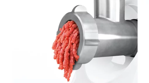 М'ясорубка Bosch, 1500Вт, 1.8кг/хв, 2 решітки, насадка для ковбас, кеббе, пластик, білий