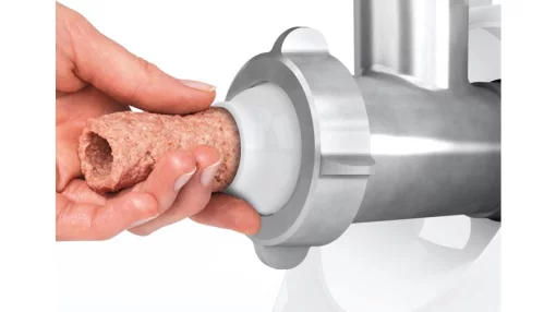 М'ясорубка Bosch, 1500Вт, 1.8кг/хв, 2 решітки, насадка для ковбас, кеббе, пластик, білий