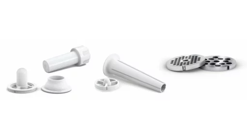 М'ясорубка Bosch, 1500Вт, 1.8кг/хв, 2 решітки, насадка для ковбас, кеббе, пластик, білий