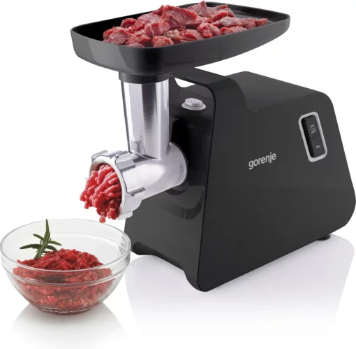 М'ясорубка Gorenje, 1700Вт, 2,3кг/хв, 2 решітки, пластик/метал, чорний