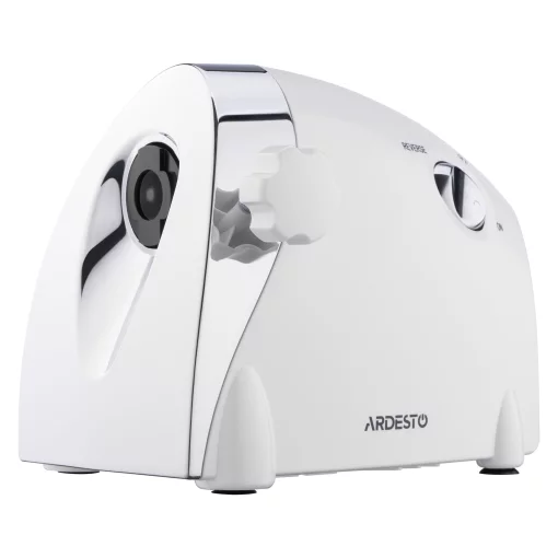 М'ясорубка Ardesto, 2000Вт, продук.-1.9кг/хв, 3 решітки + для ковб., кеббе, 3 терки, пластик, біло-сріблястий