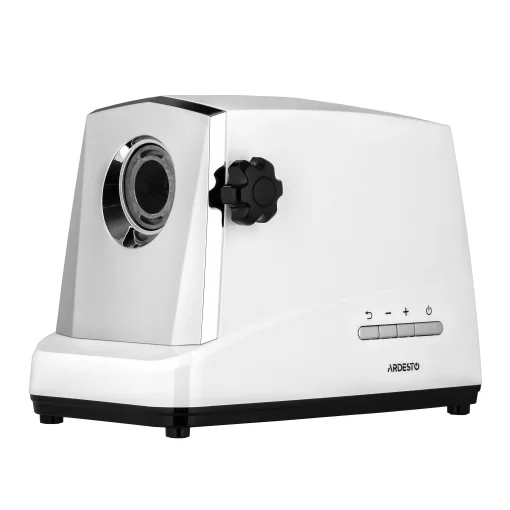 М'ясорубка Ardesto, 1750Вт, 2кг/хв, 3 решітки, насадка для ковбас, кеббе, 4 терки, пластик, біло-сріблястий