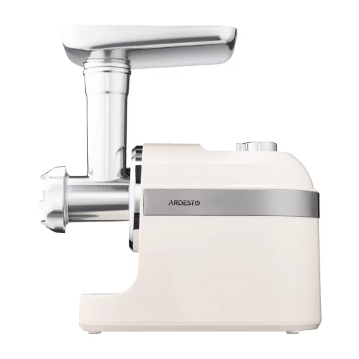М'ясорубка Ardesto, 1800Вт, 2кг/хв, 3 решітки, насадка для ковбас, кеббе, пластик, бежево-сріблястий