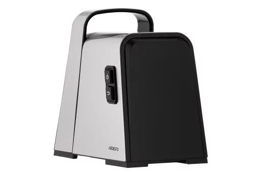 М'ясорубка Ardesto, 2400Вт, 2.2кг/хв, 3 решітки, насадка для ковбас, кеббе, томатів, 4 терки, пластик, чорно-срібний