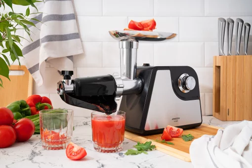 М'ясорубка Ardesto, 1700Вт, 1.6кг/хв, 2 решітки, насадка для ковбас, кеббе, томатів, пластик/метал, чорно-срібний