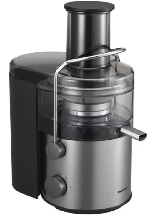 Соковитискач Panasonic відцентрований 1000Вт, чаша-1.5л, жмих-2л, жолоб на ціле яблуко, пластик/метал, чорний