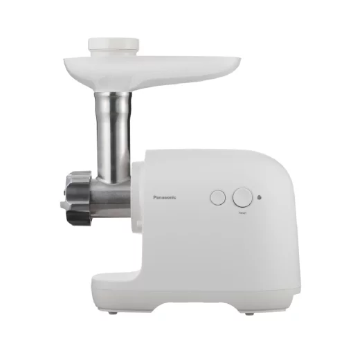 М'ясорубка Panasonic, 1700Вт, 3кг/мин, 3 решітки, насадка для ковбас, пластик, білий