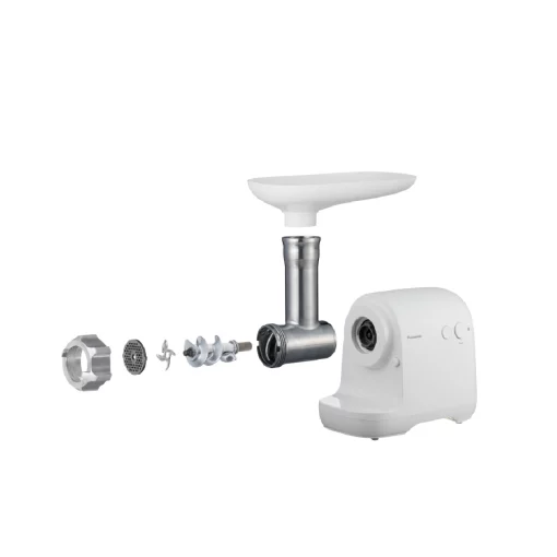 М'ясорубка Panasonic, 1700Вт, 3кг/мин, 3 решітки, насадка для ковбас, пластик, білий