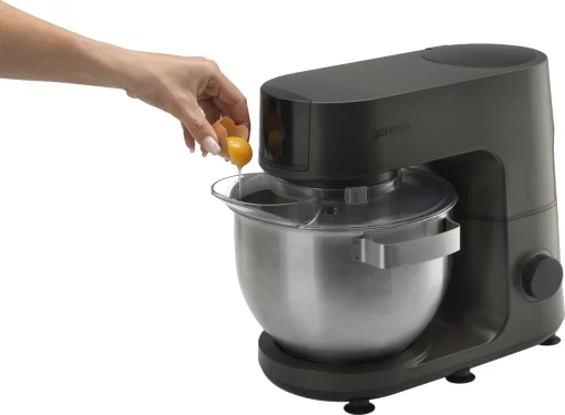 Кухонна машина Gorenje 1000Вт, чаша-метал, корпус-метал, насадок-7, сріблясто-чорний