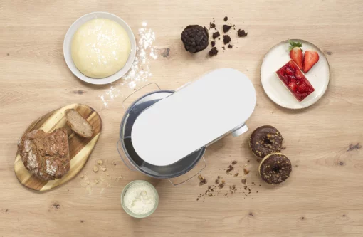 Кухонна машина Gorenje 800Вт, чаша-метал, корпус-метал, насадок-3, білий