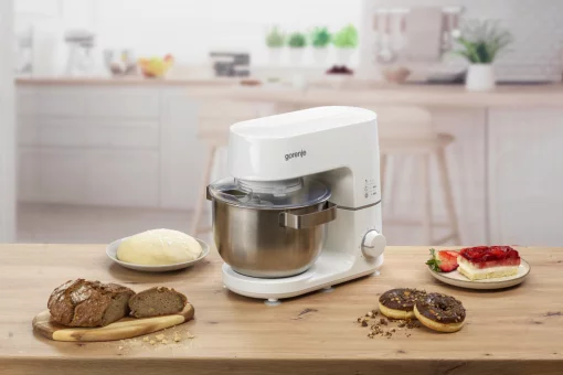 Кухонна машина Gorenje 800Вт, чаша-метал, корпус-метал, насадок-3, білий