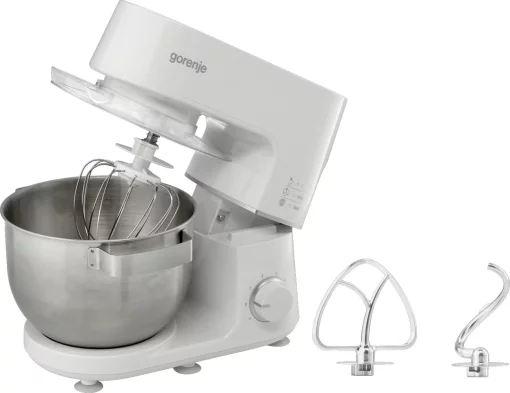 Кухонна машина Gorenje 800Вт, чаша-метал, корпус-метал, насадок-3, білий